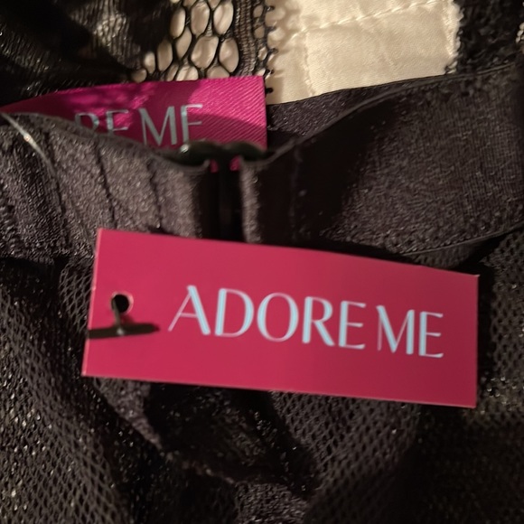 NWT 2PC ADORE ME BABYDOLL WITH MESH PANTIES SZ 3X BLK - Picture 8 of 10